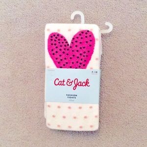 Cat & Jack Girls Heart tights. NEW